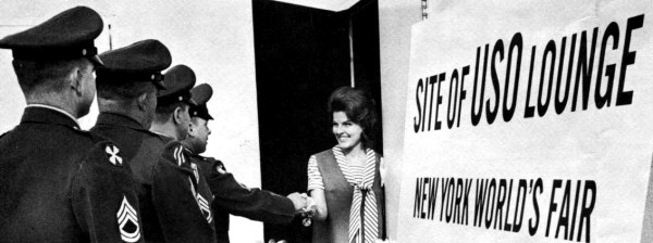 Anita Bryant greets Servicemen