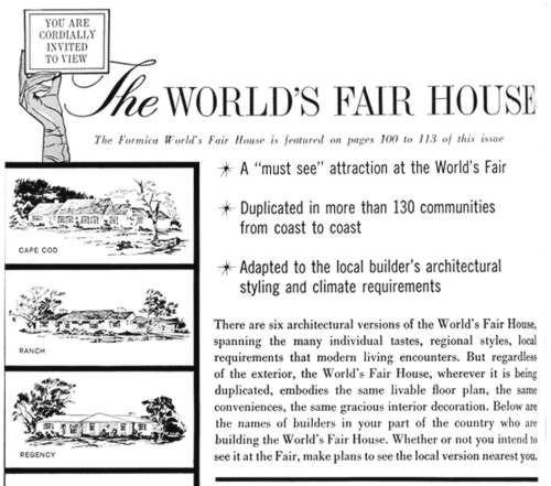 World's Fair House Advertisement