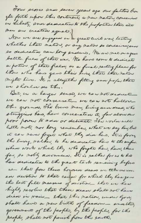 Everett copy of the Gettysburg Address