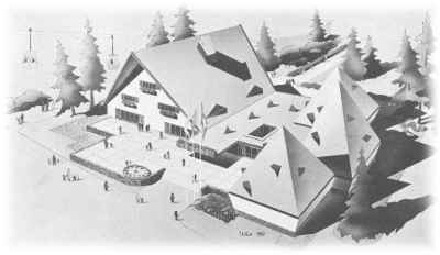 Artist's sketch of the Swiss Pavilion