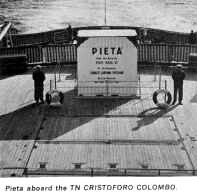 The Pieta on the deck of the CHRISTFORO COLOMBO