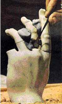 Repairing damaged hand